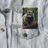 Bush Baby Perched on Jungle Branch Button (Insitu)