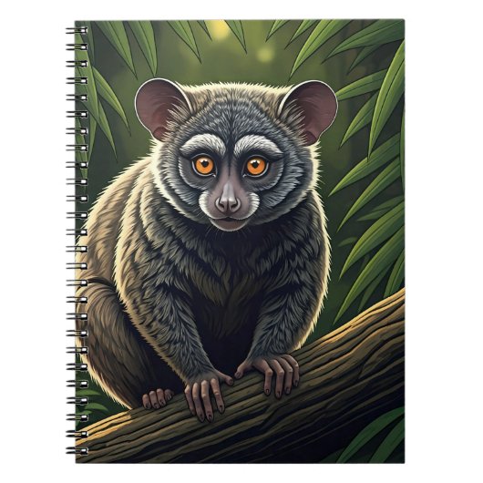 Bush Baby Perched on Jungle Branch Notizblock (Vorderseite)
