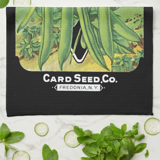 Bush Beans Seed Packet Label Handtuch (Gefaltet)