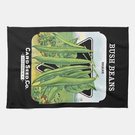 Bush Beans Seed Packet Label Handtuch (Horizontal)