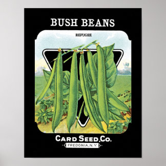 Bush Beans Seed Packet Label Poster