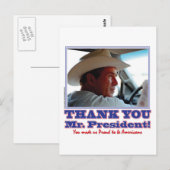 Bush-dankbar-amerikanisch Postkarte (Vorne/Hinten)