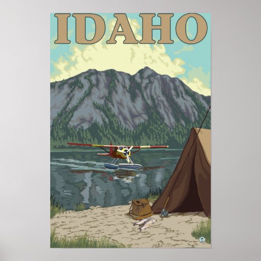 Bush Flugzeug & Fischerei - Idaho Poster (Vorne)