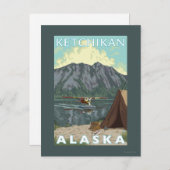 Bush Flugzeug & Fischerei - Ketchikan, Alaska Postkarte (Vorne/Hinten)