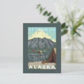 Bush Flugzeug & Fischerei - Ketchikan, Alaska Postkarte (Stehend Vorderseite)