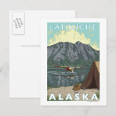 Bush Flugzeug & Fischerei - Latouche, Alaska Postkarte (Vorne/Hinten)
