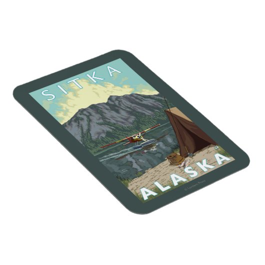 Bush Flugzeug & Fischerei - Sitka, Alaska Magnet (Rechte Seite)
