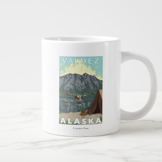 Bush Flugzeug & Fischerei - Valdez, Alaska Jumbo-Tasse (Rechts)