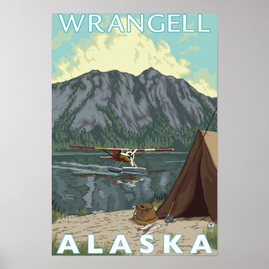 Bush Flugzeug & Fischerei - Wrangell, Alaska Poster (Vorne)
