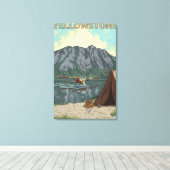 Bush Flugzeug & Fischerei - Yellowstone National Leinwanddruck (Insitu (Holzboden))