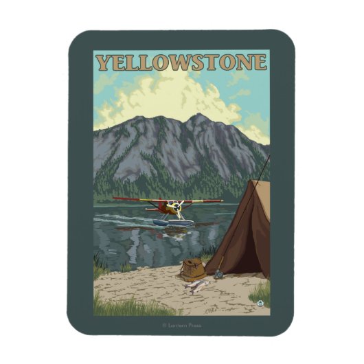 Bush Flugzeug & Fischerei - Yellowstone National Magnet (Vertikal)