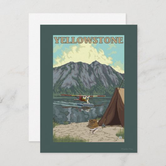 Bush Flugzeug & Fischerei - Yellowstone National Postkarte (Vorne/Hinten)