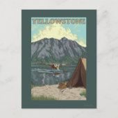 Bush Flugzeug & Fischerei - Yellowstone National Postkarte (Vorderseite)