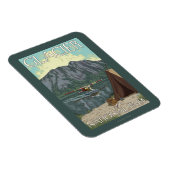 Bush Flugzeug & Fishing - Glacier National Park, M Magnet (Rechte Seite)