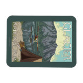 Bush Flugzeug & Fishing - Glacier National Park, M Magnet (Horizontal)