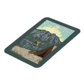 Bush Flugzeug & Fishing - Glacier National Park, M Magnet (Linke Seite)