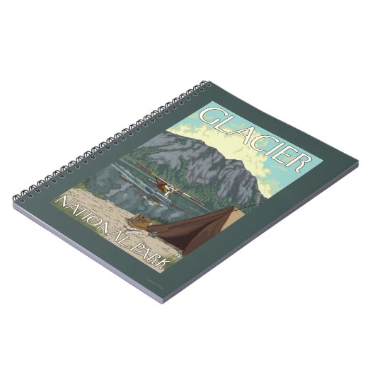 Bush Flugzeug & Fishing - Glacier National Park, M Notizblock (Linke Seite)