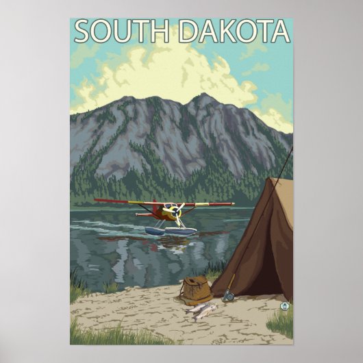 Bush Flugzeug FishingSouth Dakota Poster (Vorne)