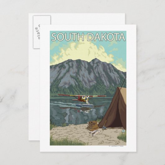 Bush Flugzeug FishingSouth Dakota Postkarte (Vorne/Hinten)