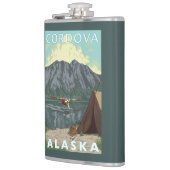 Bush-Flugzeug u. Fischen - Cordova, Alaska Flachmann (Links)