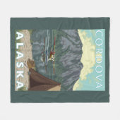 Bush-Flugzeug u. Fischen - Cordova, Alaska Fleecedecke (Vorderseite (Horizontal))