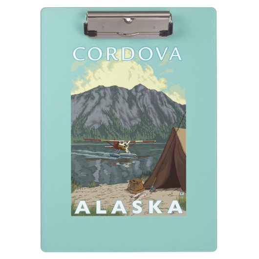 Bush-Flugzeug u. Fischen - Cordova, Alaska Klemmbrett (Vorderseite)
