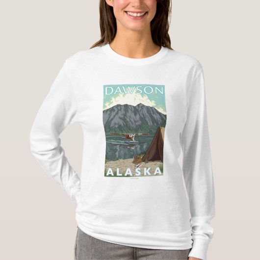 Bush-Flugzeug u. Fischen - Dawson, Alaska T-Shirt (Vorderseite)