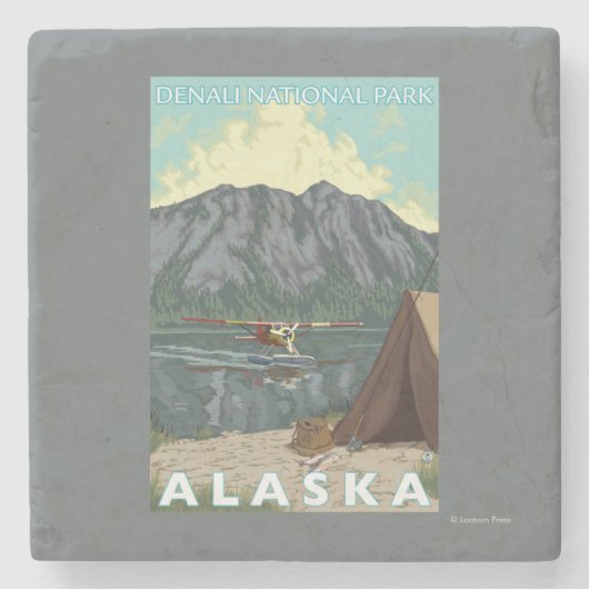 Bush-Flugzeug u. Fischen - Denali Nationalpark, Steinuntersetzer (Vorderseite)