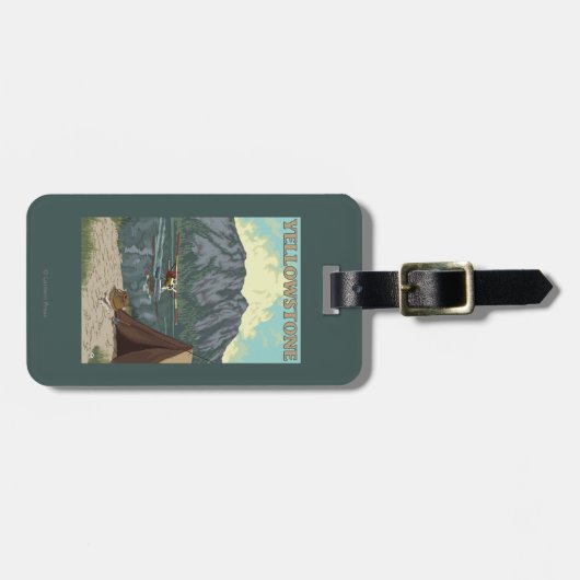 Bush-Flugzeug u. Fischen - Gepäckanhänger (Vorderseite horizontal)