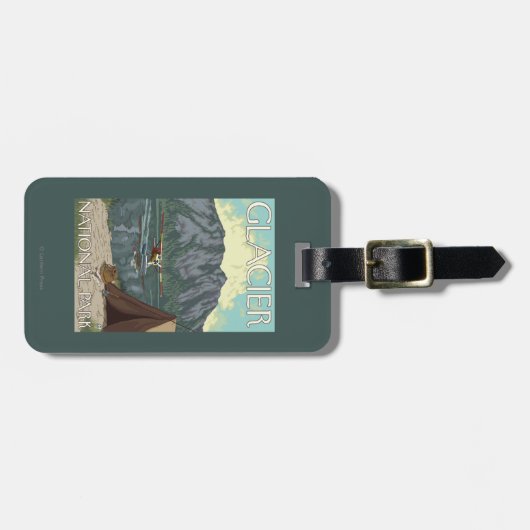 Bush-Flugzeug u. Fischen - Gletscher-Nationalpark, Gepäckanhänger (Vorderseite horizontal)