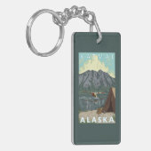 Bush-Flugzeug u. Fischen - Katmai, Alaska Schlüsselanhänger (Vorderseite links)