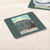 Bush-Flugzeug u. Fischen - Ketchikan, Alaska Rechteckiger Pappuntersetzer (angewinkelt)