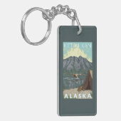 Bush-Flugzeug u. Fischen - Ketchikan, Alaska Schlüsselanhänger (Vorderseite links)