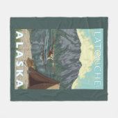 Bush-Flugzeug u. Fischen - Latouche, Alaska Fleecedecke (Vorderseite (Horizontal))