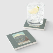 Bush-Flugzeug u. Fischen - Latouche, Alaska Steinuntersetzer (Seitenansicht)