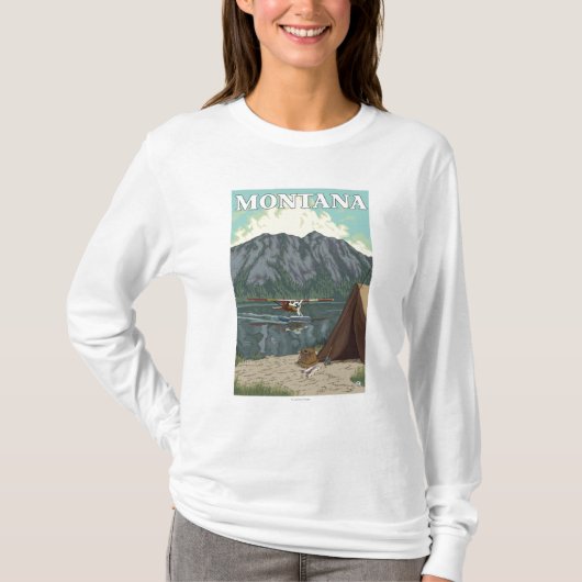 Bush-Flugzeug u. Fischen - Montana T-Shirt (Vorderseite)