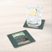 Bush-Flugzeug u. Fischen - Rechteckiger Pappuntersetzer (Vor Ort)