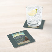 Bush-Flugzeug u. Fischen - Rechteckiger Pappuntersetzer (Vor Ort)