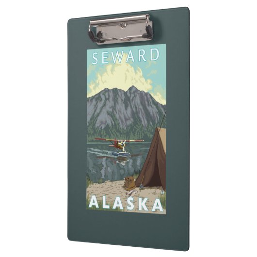 Bush-Flugzeug u. Fischen - Seward, Alaska Klemmbrett (Links)