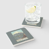 Bush-Flugzeug u. Fischen - Seward, Alaska Steinuntersetzer (Seitenansicht)