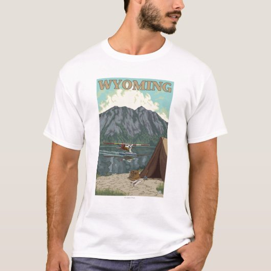 Bush-Flugzeug u. Fischen - Wyoming T-Shirt (Vorderseite)