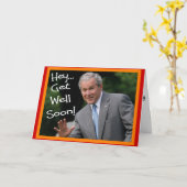 Bush-Grußkarte "Get well bald" - Unglaublich witzi Karte (Gelbe Blume)