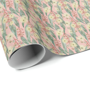 Bush Gum Floral Blüten - Vintage Rosé Geschenkpapier
