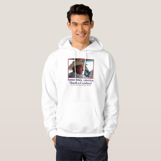 BUSH-HAT.-weiß-Cowboy-eps Hoodie (Vorne ganz)