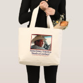 BUSH-HAT.-weiß-Cowboy-eps Jumbo Stoffbeutel (Vorderseite (Produkt))