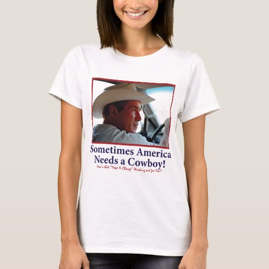 BUSH-HAT.-weiß-Cowboy-eps T-Shirt (Vorderseite)