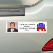 bush_head2, KLOTZ MIT SKRIPT, VERLOR IHREN JOB Autoaufkleber (Auf Auto)