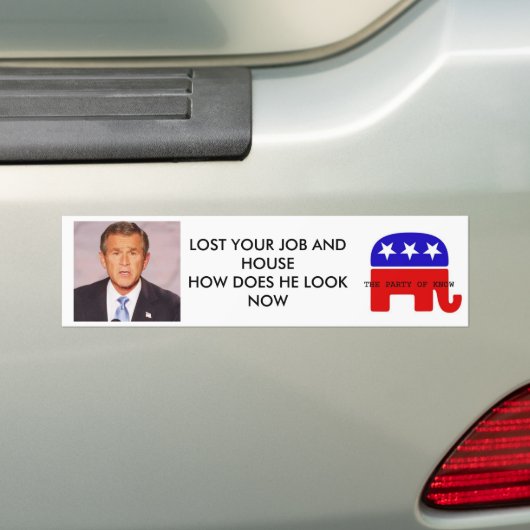 bush_head2, KLOTZ MIT SKRIPT, VERLOR IHREN JOB Autoaufkleber (Auf Auto)