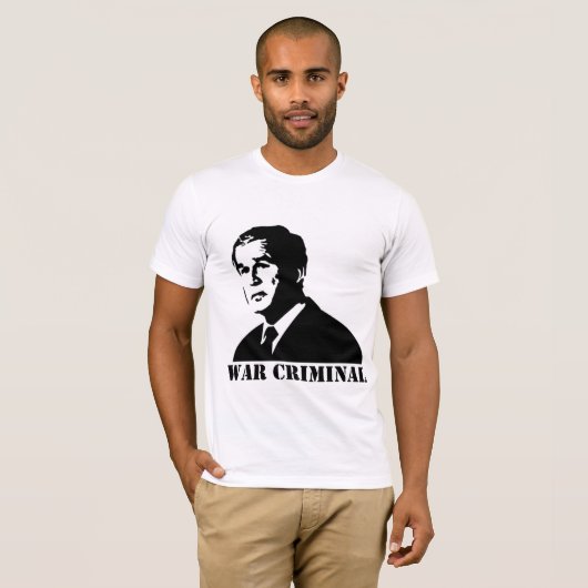 Bush ist ein Kriegsverbrecher T-Shirt (Vorne ganz)