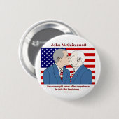Bush-McCain Kuss-Knopf Button (Vorne & Hinten)